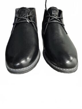 Men's Black Leather Lace-Up Chukka Boots